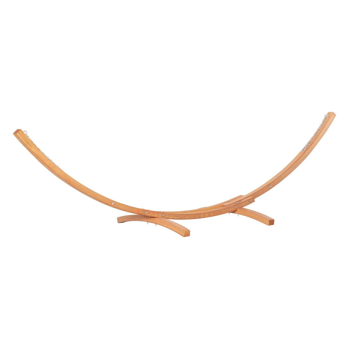 OUTSUNNY Hamac de jardin avec support en bois hamac sur pied 1 personne dim. 3,92L x 1,2l x 1,1H m toile coton blanc