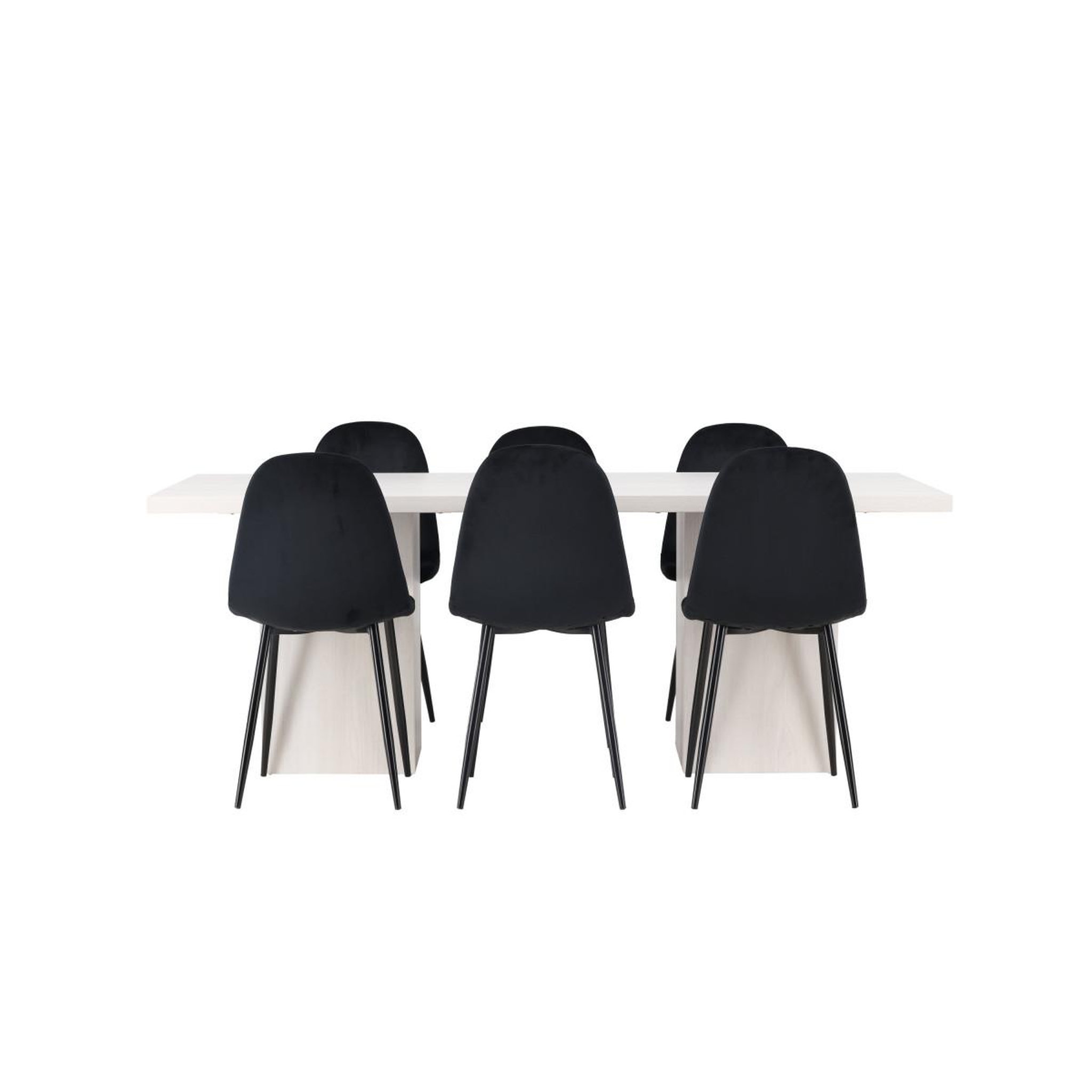 Voir la diapositive 2 : Paris Prix Ensemble table à manger & 6 chaises  olga & polar  200cm naturel & noir