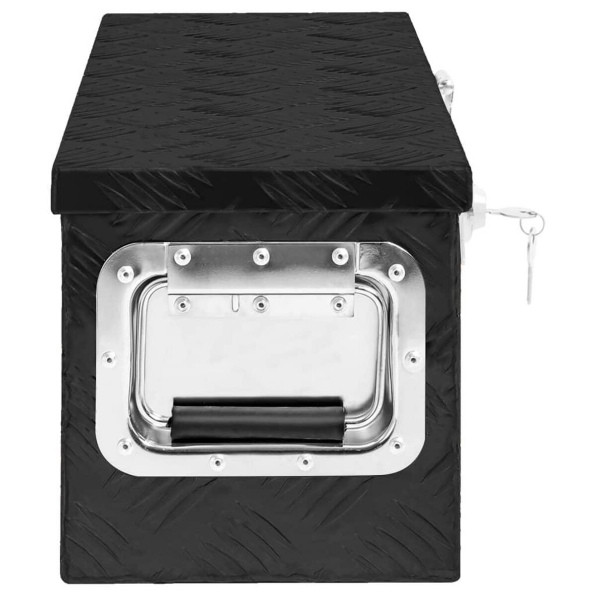 VIDAXL Boîte de rangement Noir 60x23,5x23 cm Aluminium