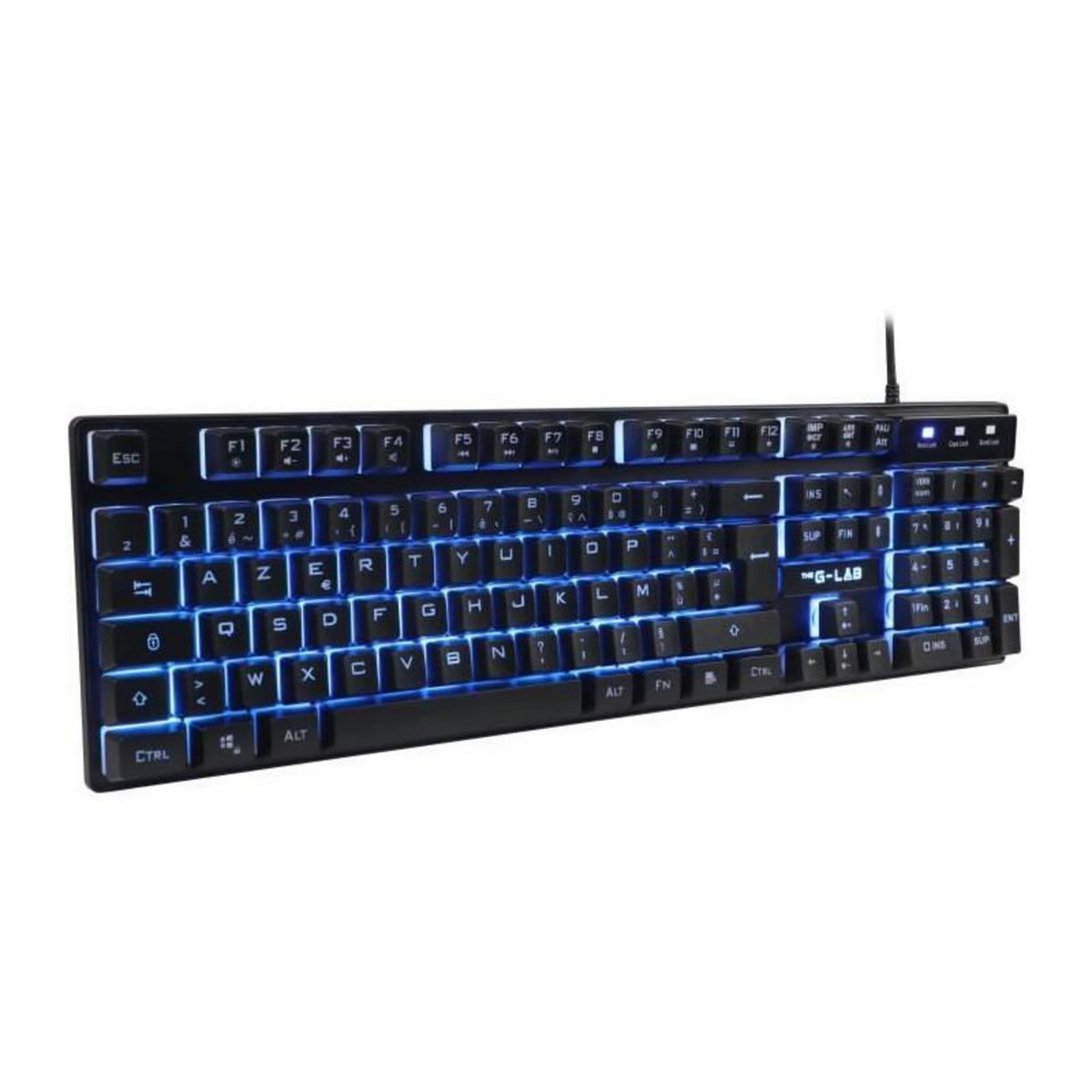 THE G-LAB Clavier Gaming - Membrane RGB - THE G-LAB - KEYZ-CAESIUM/FR - FR Layout - 12 raccourcis - 19 touches anti ghosting