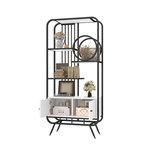 MERAX Etagère à poser noir+blanc - 80 cm mdf et métal