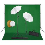 VIDAXL Kit de studio photo avec lampes toile de fond et reflecteur