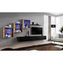 Voir la diapositive 2 : Paris Prix Meuble TV Mural Design  Switch XX  330cm Noir & Naturel