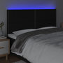 Voir la diapositive 3 : VIDAXL Tete de lit a LED Noir 200x5x118/128 cm Tissu