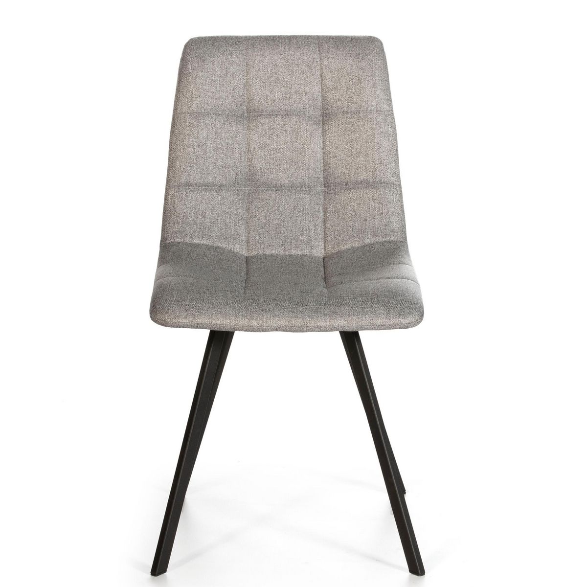 VS VENTA-STOCK Set de 2 chaises Salle à Manger Mila Tapissées Grises Claires, 58 cm x 45 cm x 90 cm