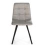 Voir la diapositive 2 : VS VENTA-STOCK Set de 2 chaises Salle à Manger Mila Tapissées Grises Claires, 58 cm x 45 cm x 90 cm