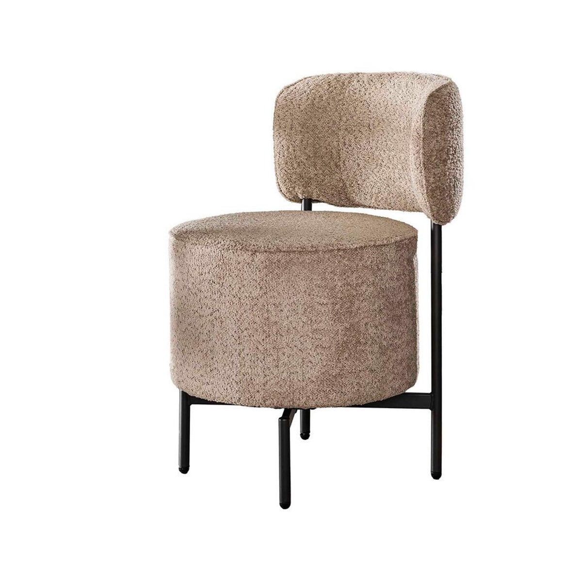 LISA DESIGN Tissia - lot de 2 chaises pivotantes - en tissu bouclette