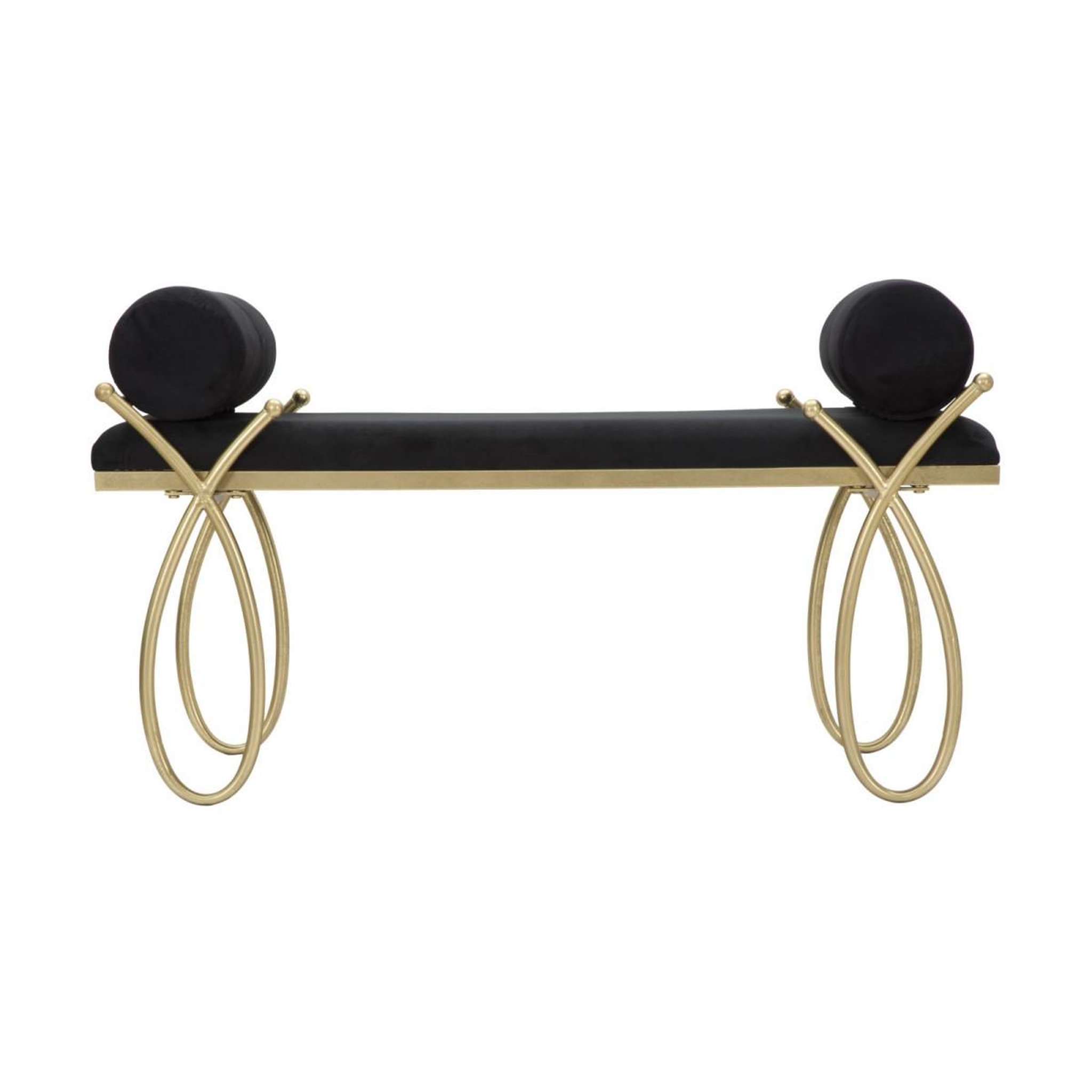 Voir la diapositive 3 : Paris Prix Banquette design en velours  ruban  112cm noir