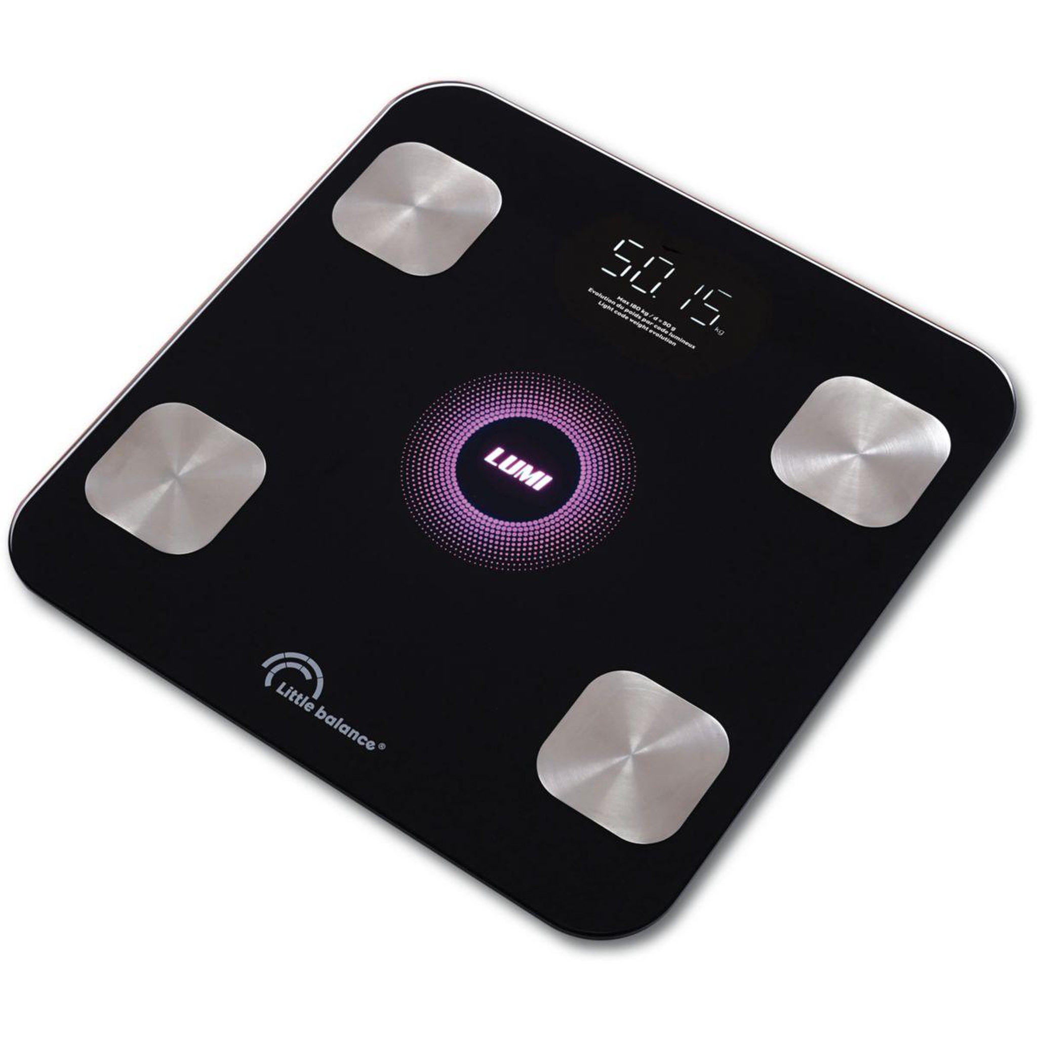 Voir la diapositive 3 : LITTLE BALANCE Pèse personne connecté I- LUMI 8861