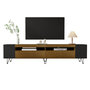 Voir la diapositive 1 : MERAX Meuble tv noir+naturel 180 cm mdf