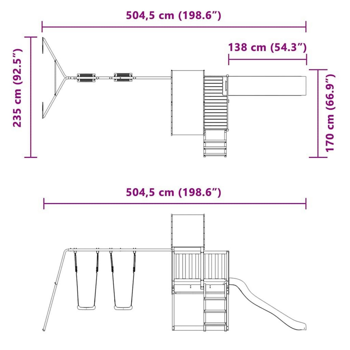 VIDAXL Aire de jeux d'exterieur bois de pin impregne
