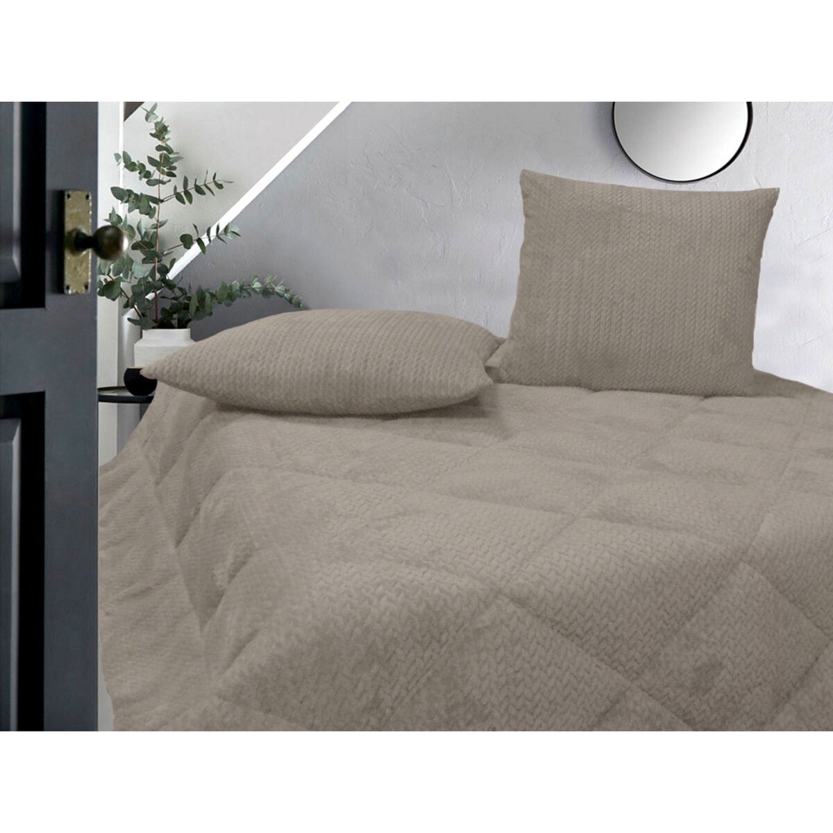 Couette polaire 4 saisons en polyester 350gm/2 GRAIN RIZ