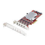 Startech StarTech.com Carte PCIe USB-C 4 Ports, USB 3.2 10 Gbit/s, Carte d'Extension PCI Express USB-C, 4 Contrôleurs USB Indépendants, Carte PCIe USB Type-C, Windows/Linux/macOS, Conforme TAA