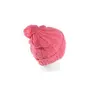 amahousse Bonnet connecté rose avec pompons grosse maille bluetooth