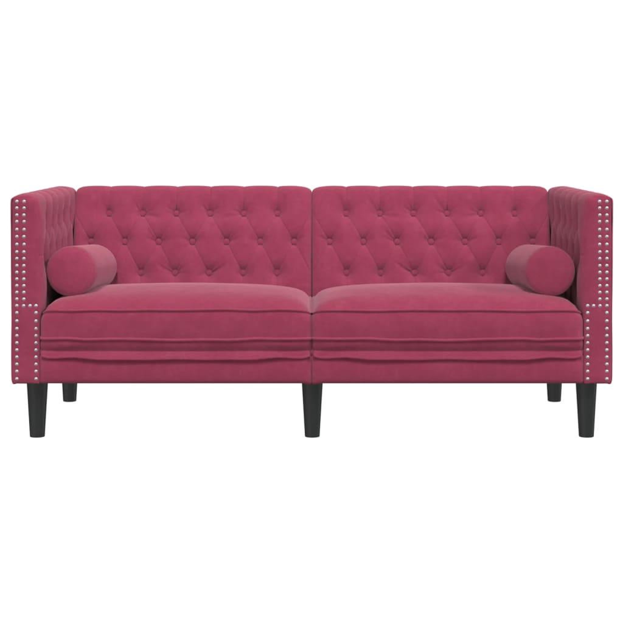 Voir la diapositive 4 : VIDAXL Canape Chesterfield avec traversins 2 places velours