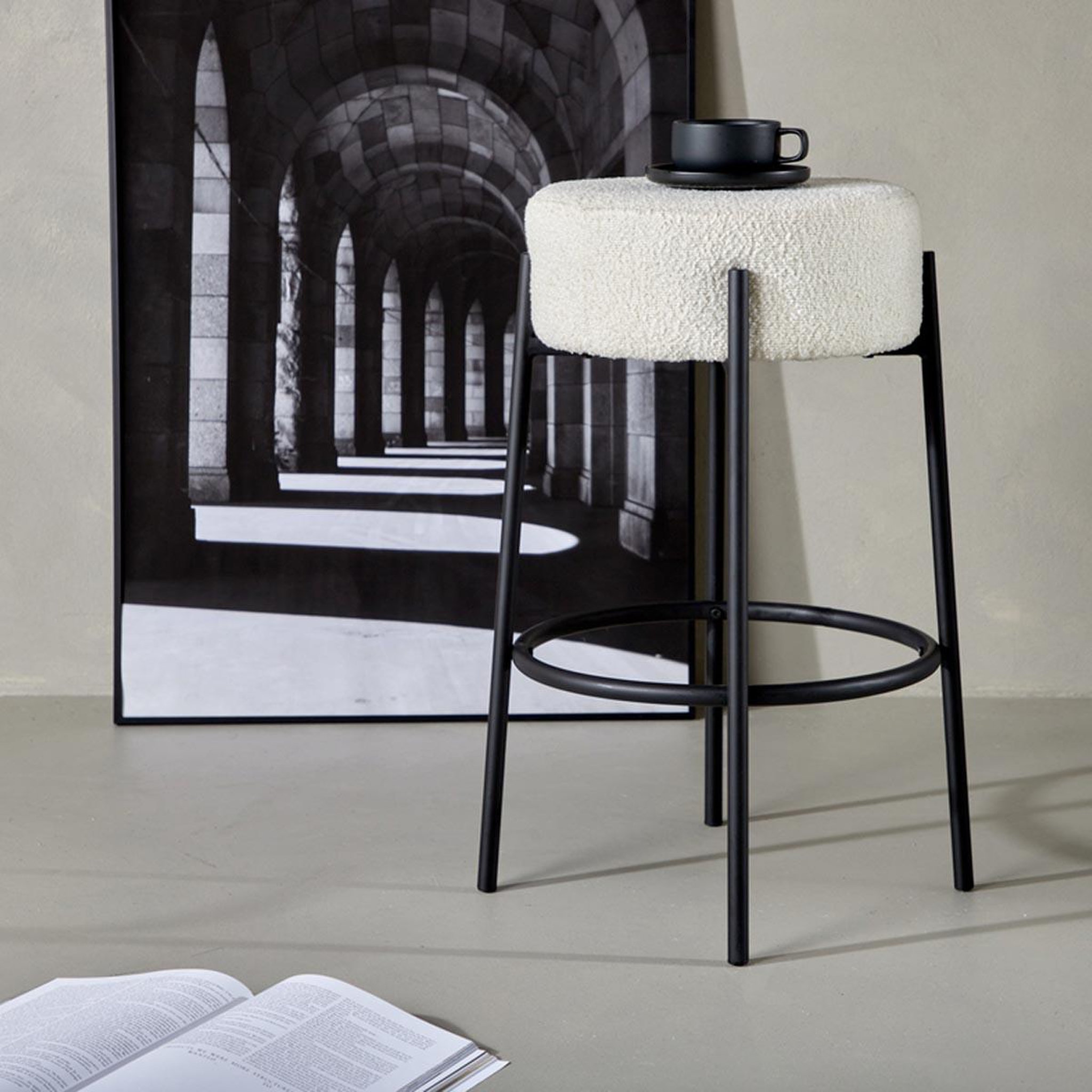 Voir la diapositive 5 : Paris Prix Tabouret de bar bouclette  tucson  70cm blanc