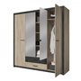 Voir la diapositive 4 : Demeyere Armoire - Décor Chene Kronberg - 4 portes et 2 tiroirs - Chambre - L 198 x H 203,1 x 56,6 cm - COLORADO