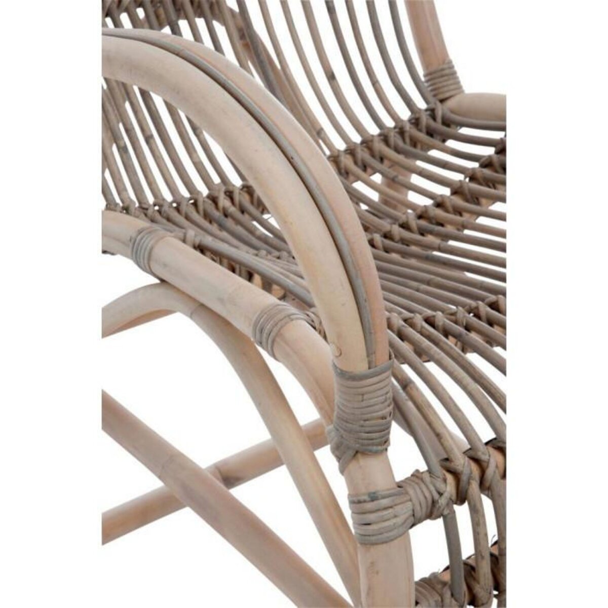 Paris Prix Fauteuil à Bascule en Rotin  Washi  110cm Gris