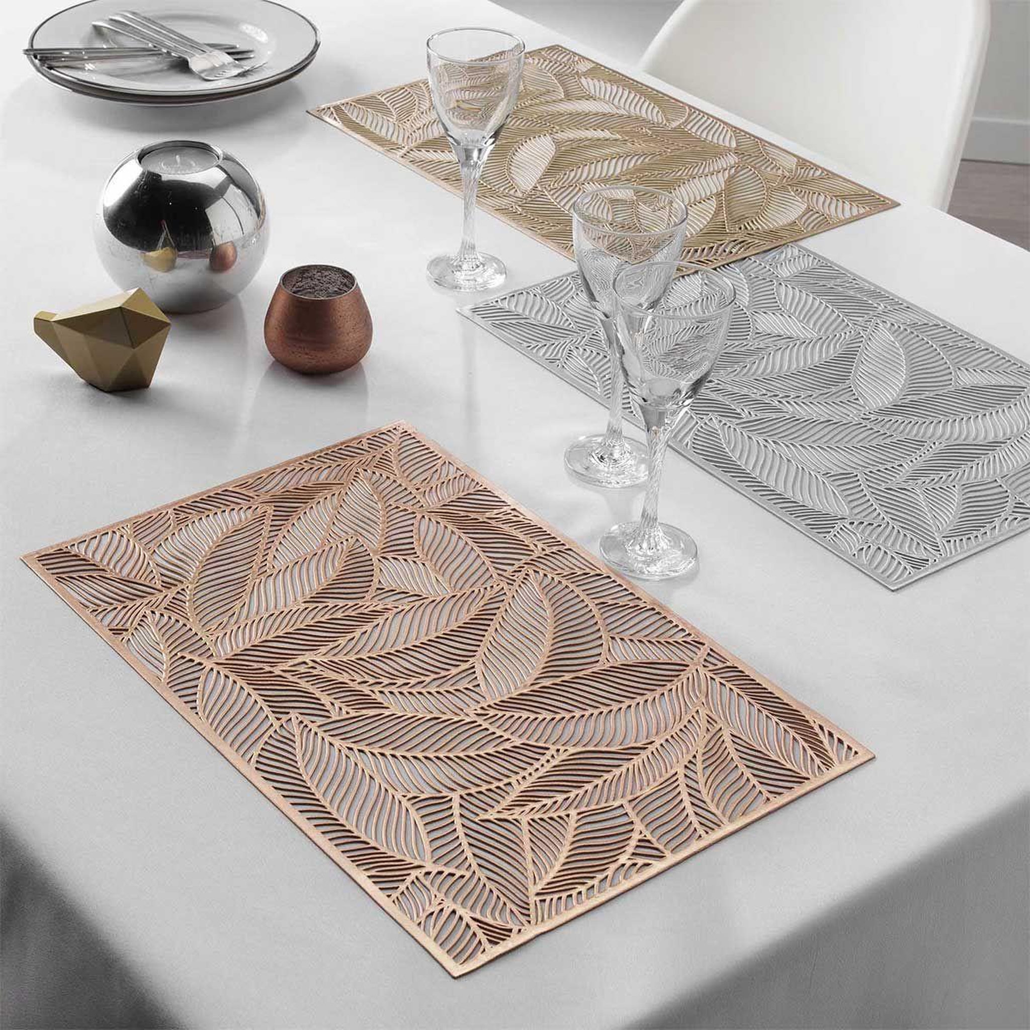 Voir la diapositive 3 : Douceur d'Intérieur Set de table ajouré  orphée  30x45cm or
