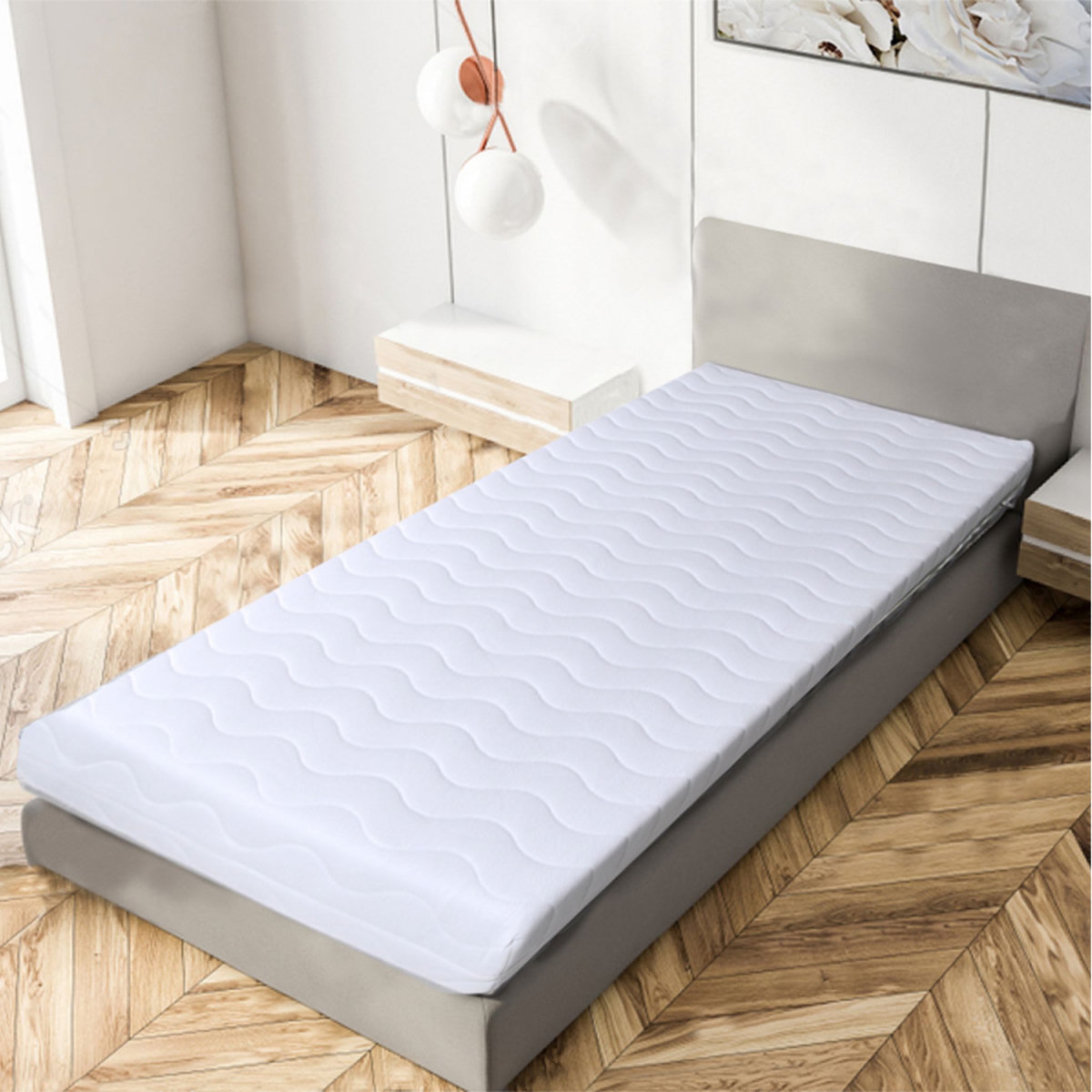  Matelas 90x190 mémoire de forme Luna - Blanc