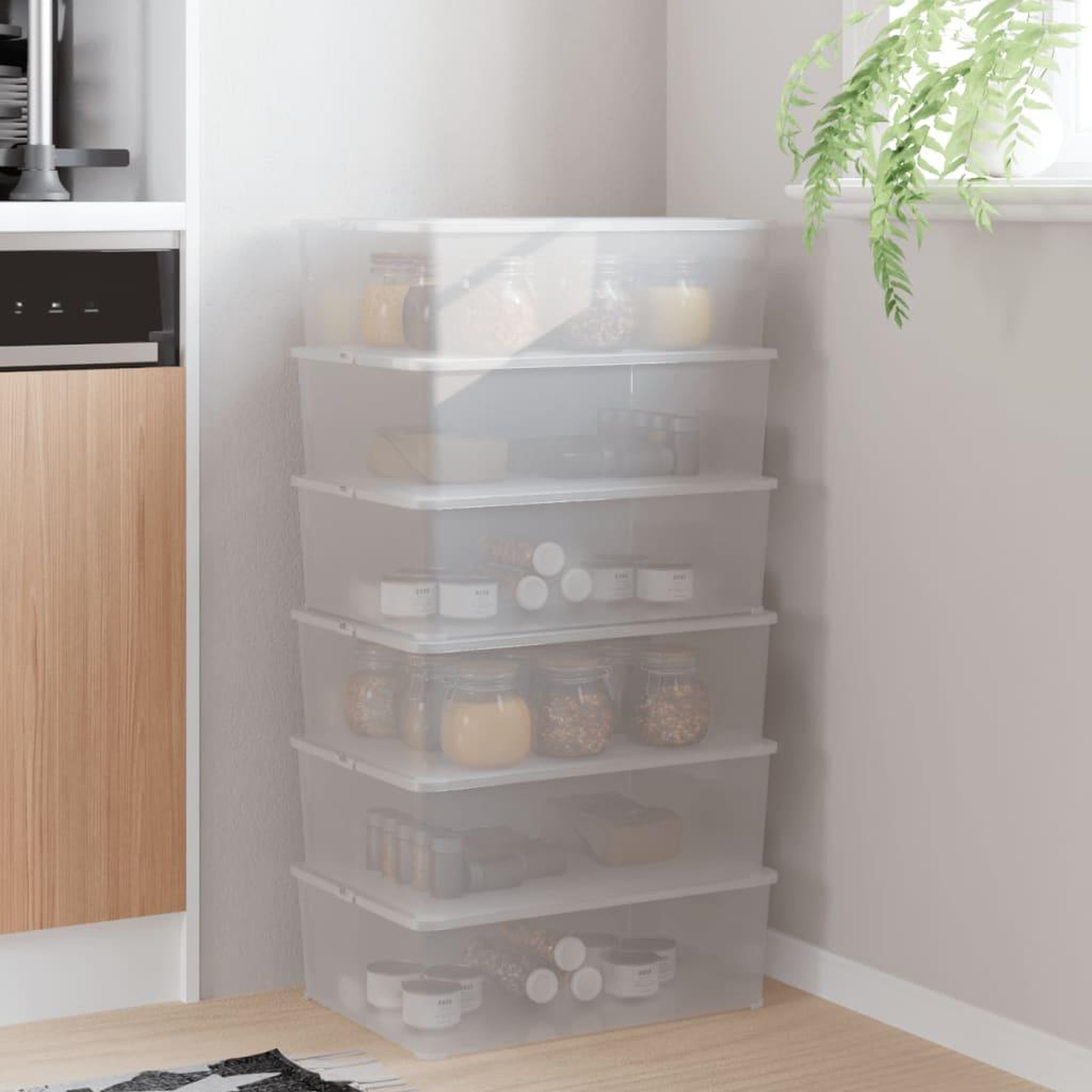 VIDAXL Boîtes de rangement en plastique 6 pcs 10 L empilables