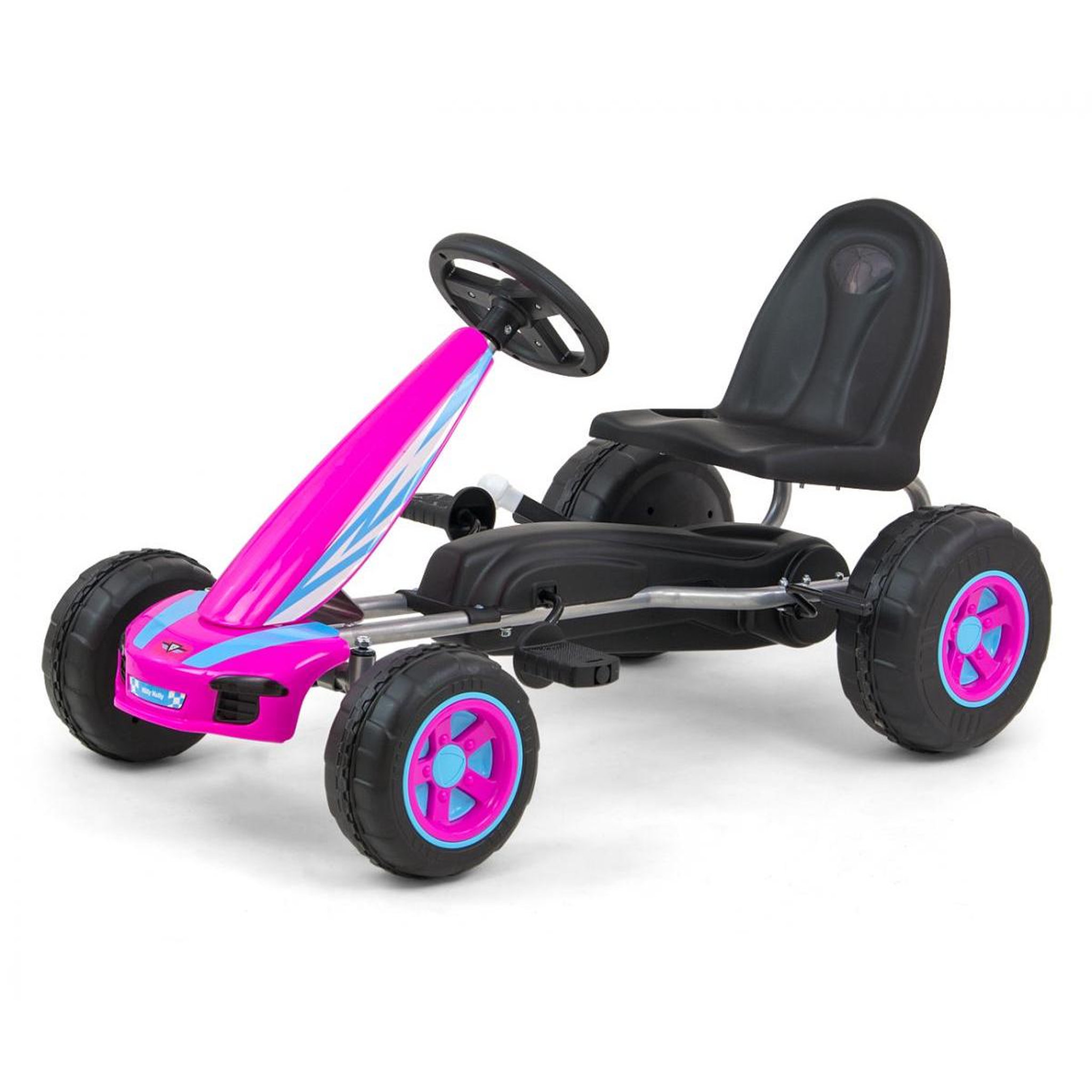MILLY MALLY Kart à Pédales VIPER - Rose - Le Kart Sportif Idéal pour les Petits Pilotes