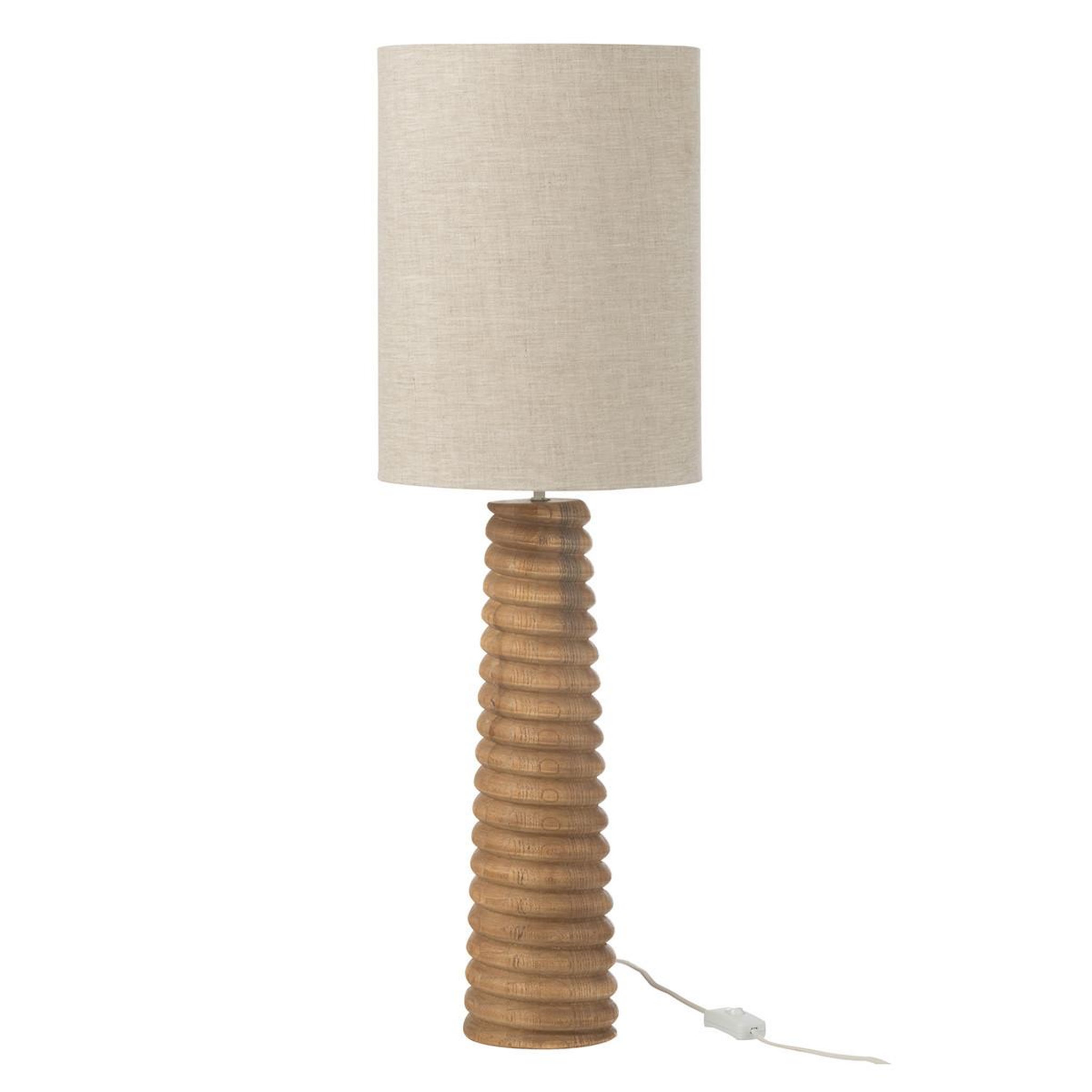 J-LINE Lampe à poser filetage en bois  ailanthus  85cm naturel