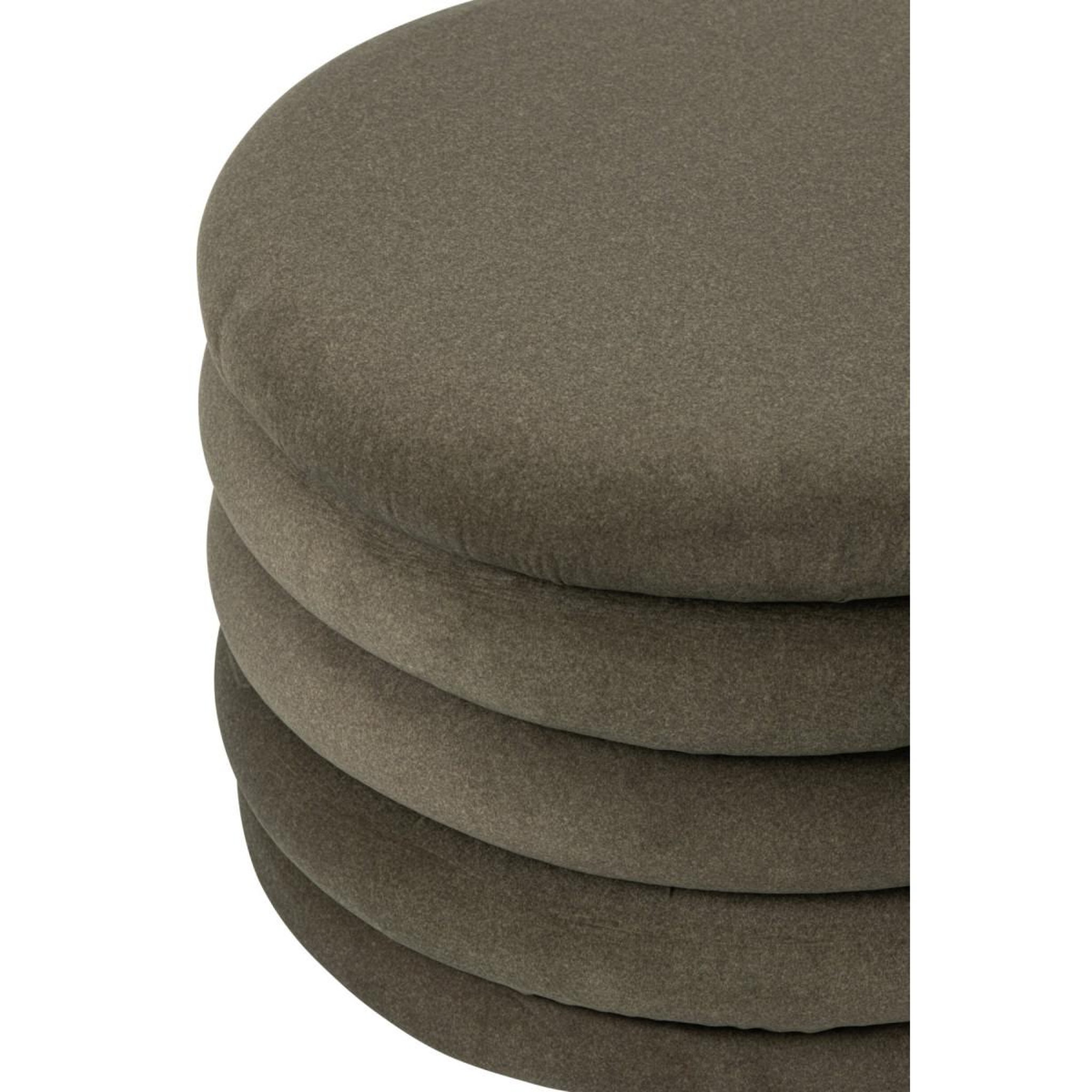Voir la diapositive 4 : J-LINE Pouf coffre côtelé  mich  59cm vert