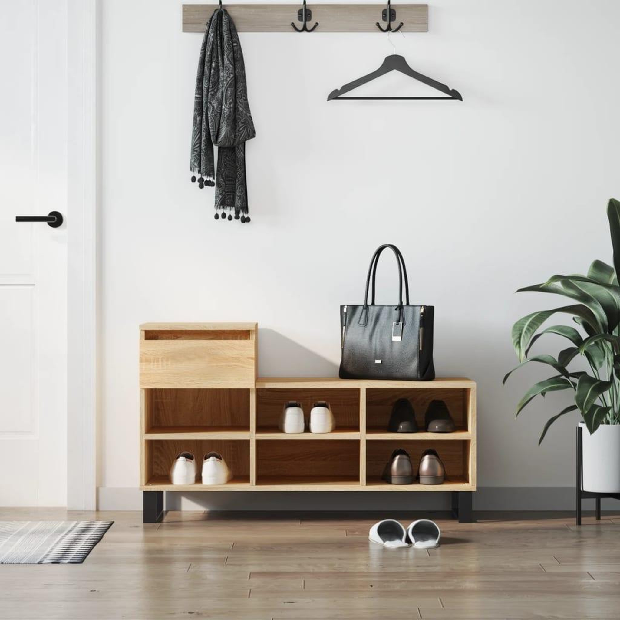 VIDAXL Armoire a chaussures Chene sonoma 102x36x60cm Bois d'ingenierie