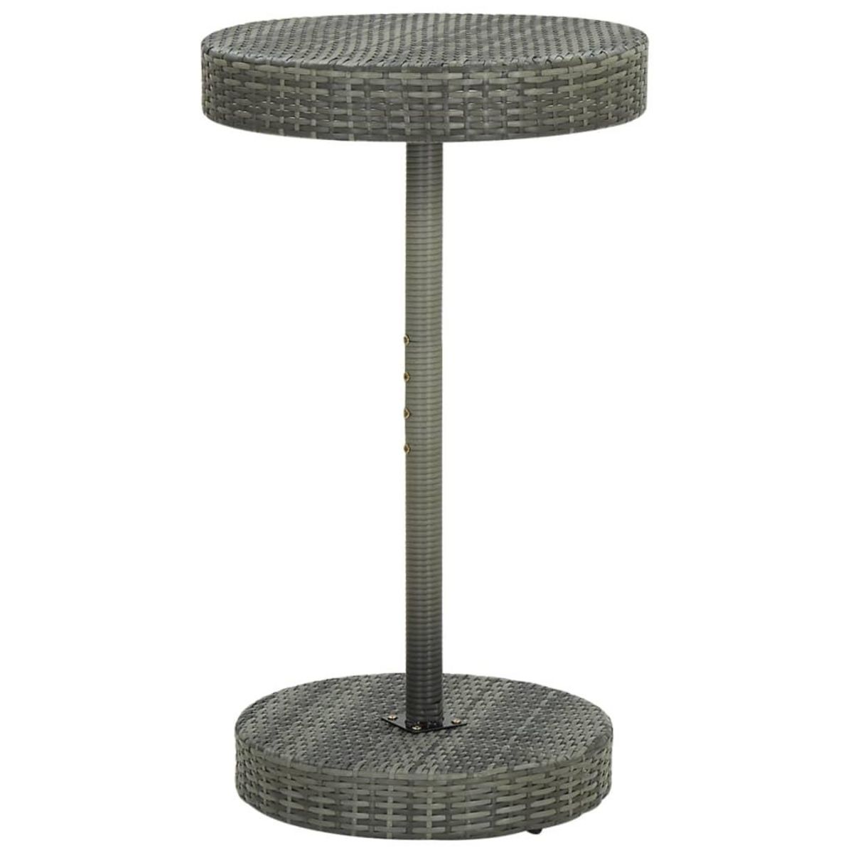 VIDAXL Ensemble de bar de jardin 3 pcs et coussins Resine tressee Gris