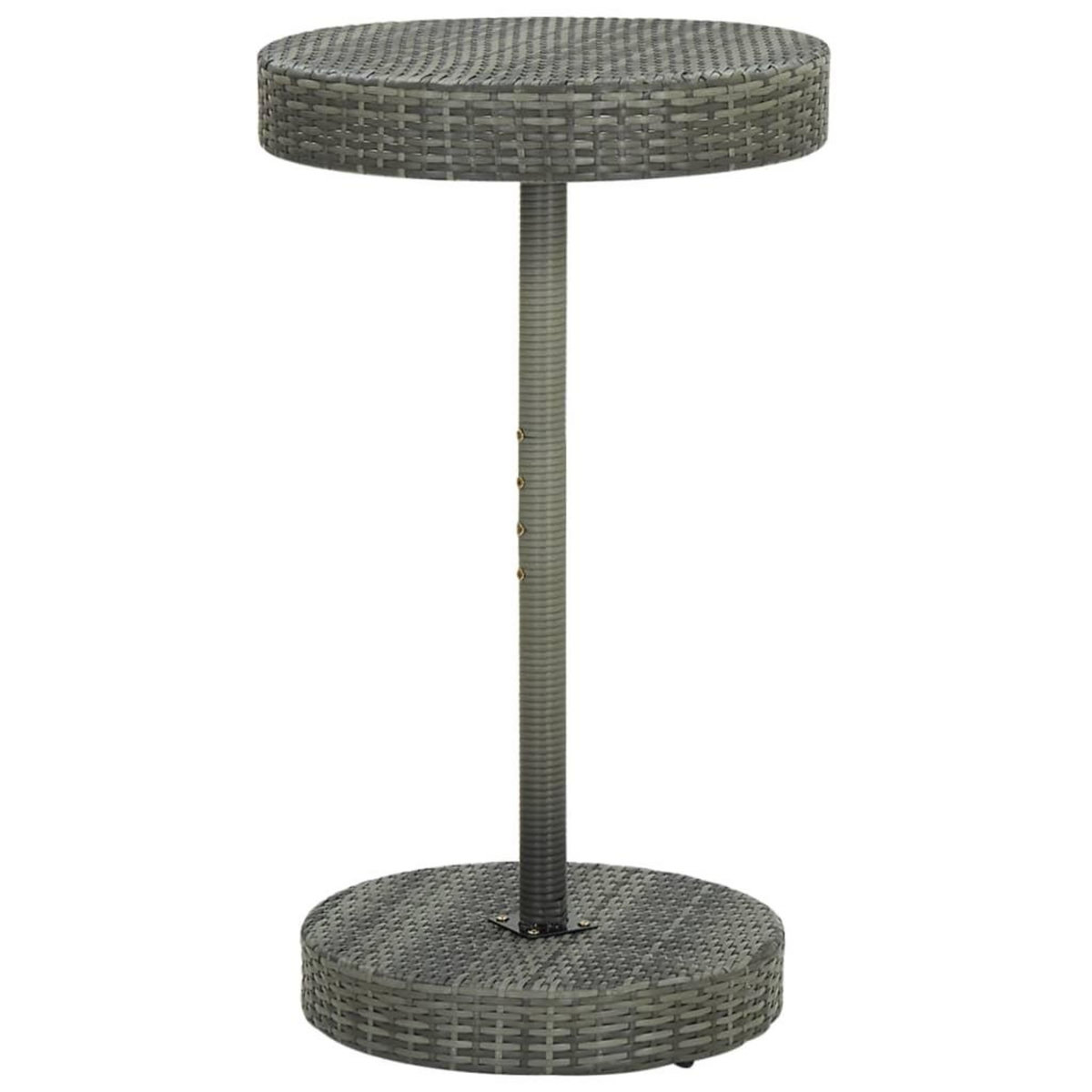 VIDAXL Ensemble de bar de jardin 3 pcs et coussins Resine tressee Gris