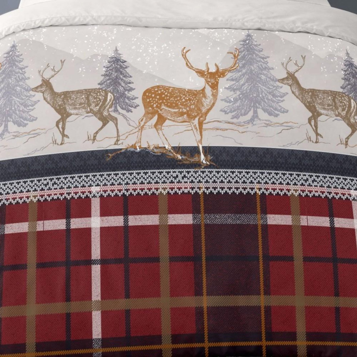 Dourev Housse de couette Flanelle 140x200 + 1 taie d'oreiller