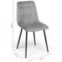 Voir la diapositive 5 : ID MARKET Lot de 6 chaises MILA en velours gris clair pour salle à manger