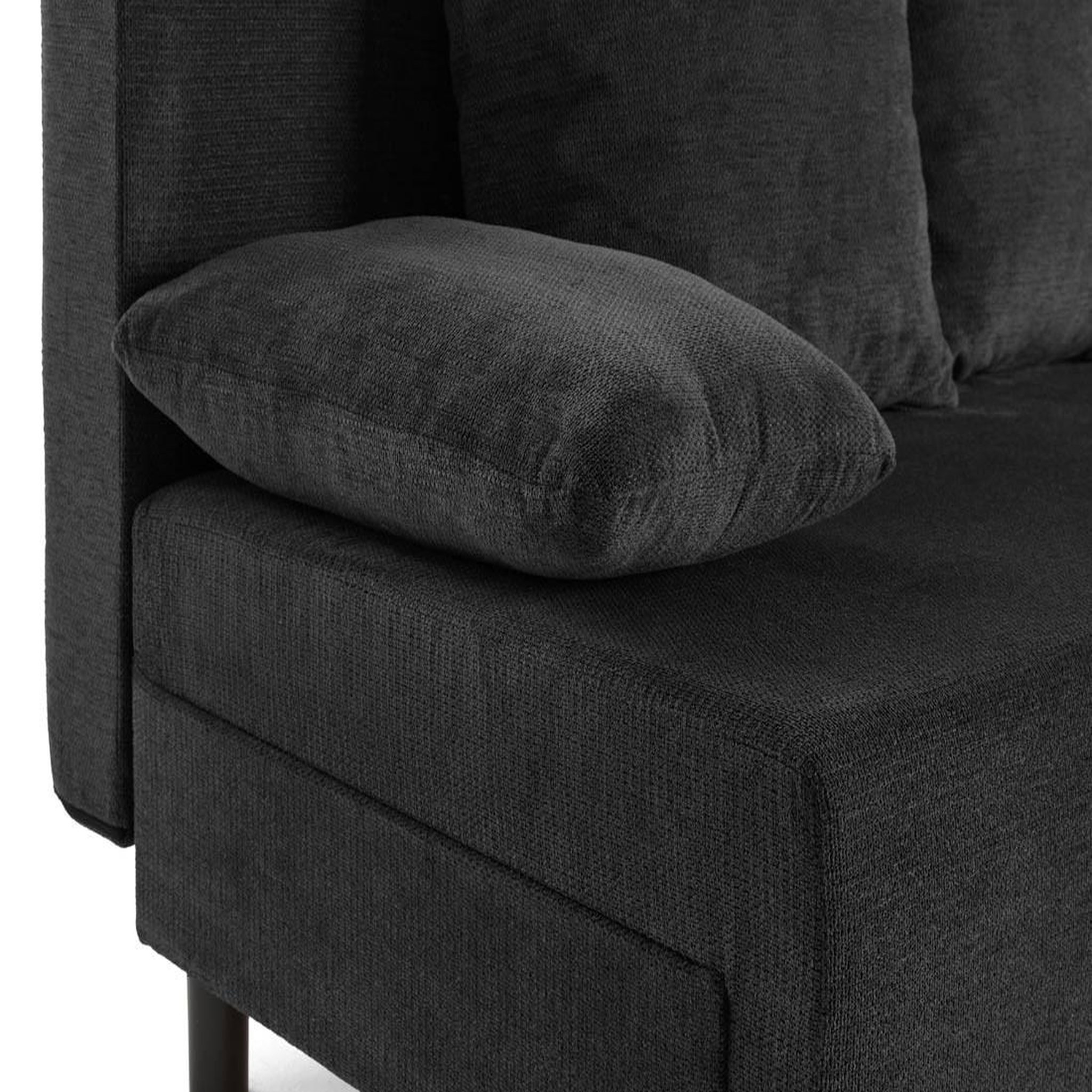 Voir la diapositive 5 : BEST MOBILIER Gloria - canapé d'angle réversible 4 places convertible avec coffre en tissu texturé