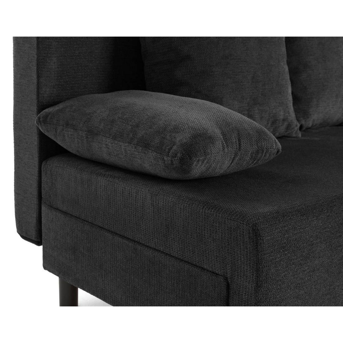 BEST MOBILIER Gloria - canapé d'angle réversible 4 places convertible avec coffre en tissu texturé