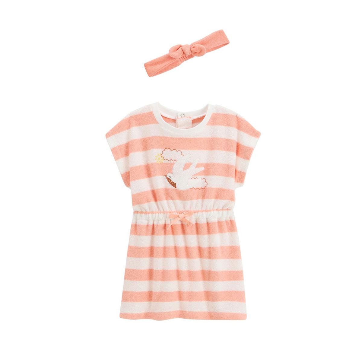 Petit Béguin Robe enfant en éponge + headband Honfleur