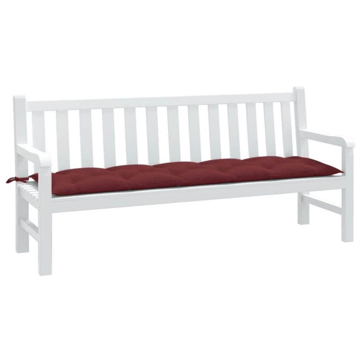 VIDAXL Coussin de banc de jardin rouge bordeaux melange tissu