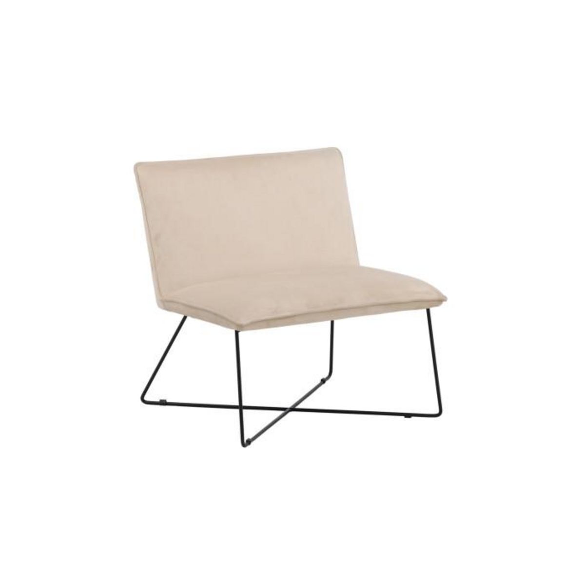 Paris Prix Fauteuil en Velours  X-Lounge  82cm Beige