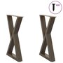 Voir la diapositive 1 : VIDAXL Pieds de table a manger 2pcs acier naturel 60x(72-73,3)cm acier
