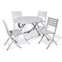 Voir la diapositive 1 : Paris Prix Ensemble Table de Jardin Pliante & 4 Chaises  Marius  110cm Gris