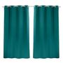 Voir la diapositive 1 : TOILINUX Lot de 2 Rideaux occultants Basic à 8 œillets - 140 x 240 cm - Vert émeraude