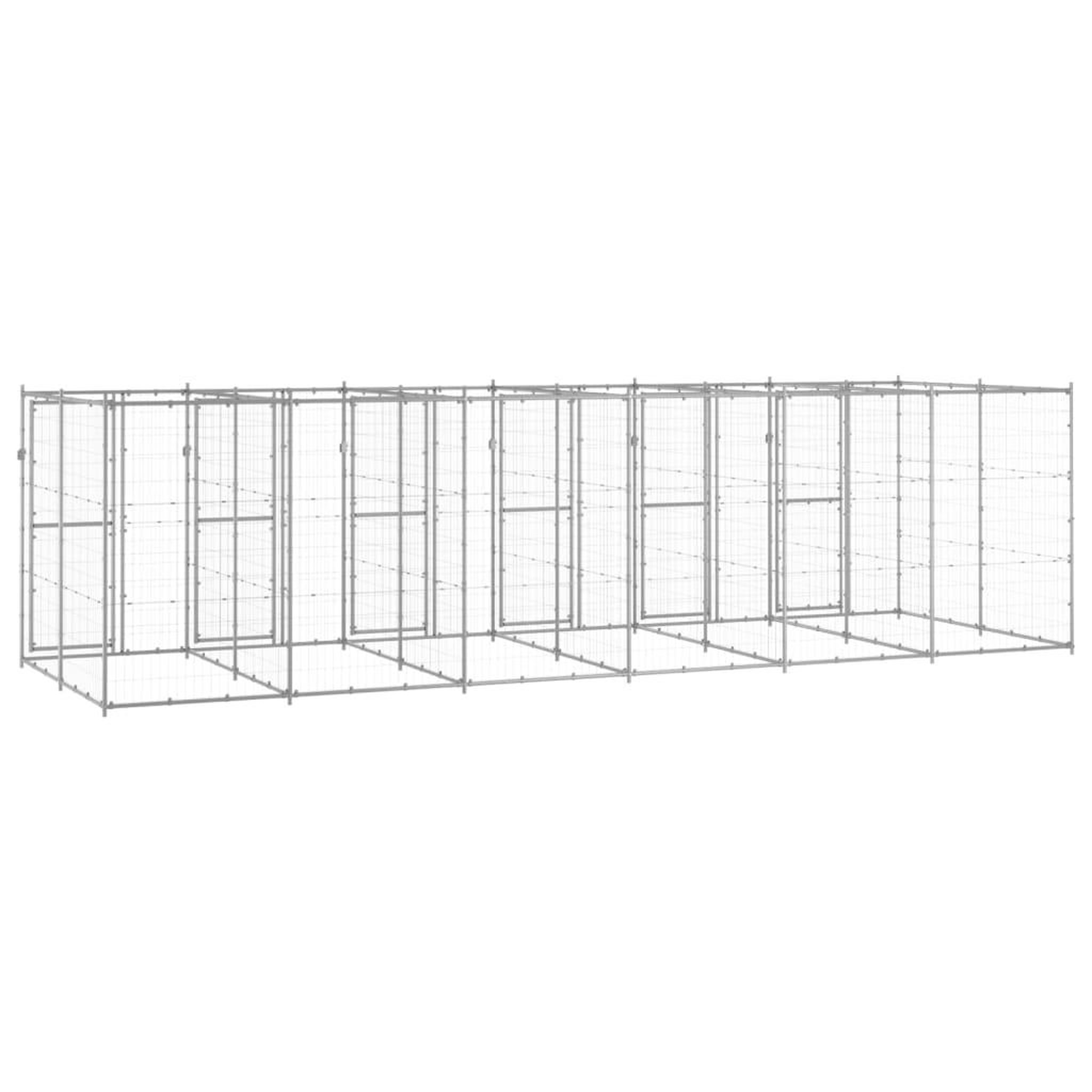 Voir la diapositive 4 : VIDAXL Chenil exterieur Acier galvanise 14,52 m²