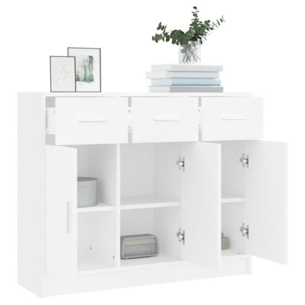 VIDAXL Buffet blanc 91x28x75 cm bois d ingénierie