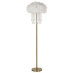 Paris Prix Lampadaire Imitation Plume  Diamon  165cm Or & Blanc
