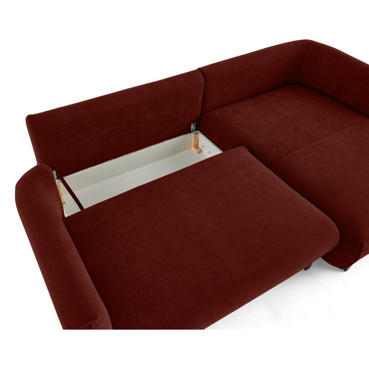 LISA DESIGN Gianni - canapé d'angle droit 4 places convertible avec coffre en tissu