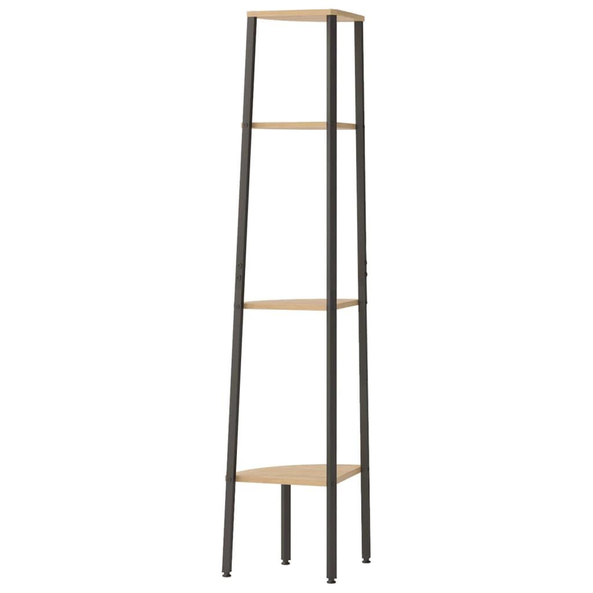 Voir la diapositive 5 : VIDAXL Etagere d'angle 4 niveaux Marron clair et noir 45,5x31,5x150 cm