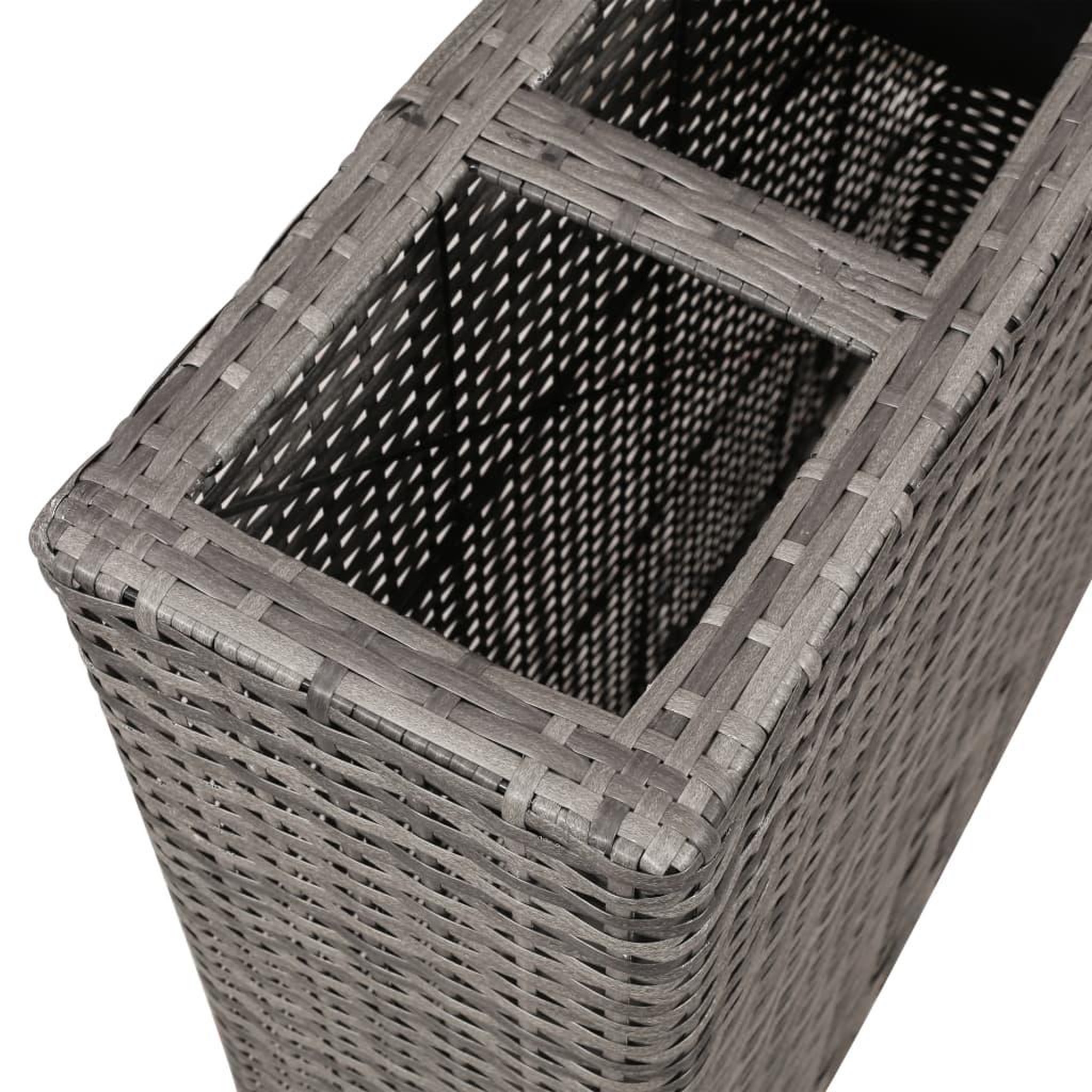 Voir la diapositive 4 : VIDAXL Lit sureleve de jardin avec 4 pots Resine tressee Gris