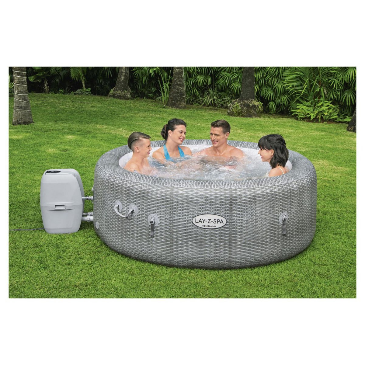 BESTWAY Spa gonflable rond - 4/6 places - Diam 1,96 x 0,71 m - LAY-Z-SPA HONOLULU