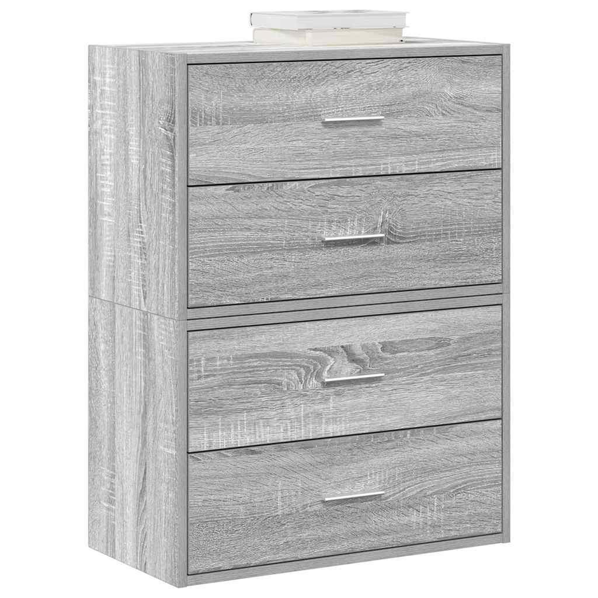VIDAXL Armoires avec 2 tiroirs 2 pcs sonoma gris bois d'ingenierie