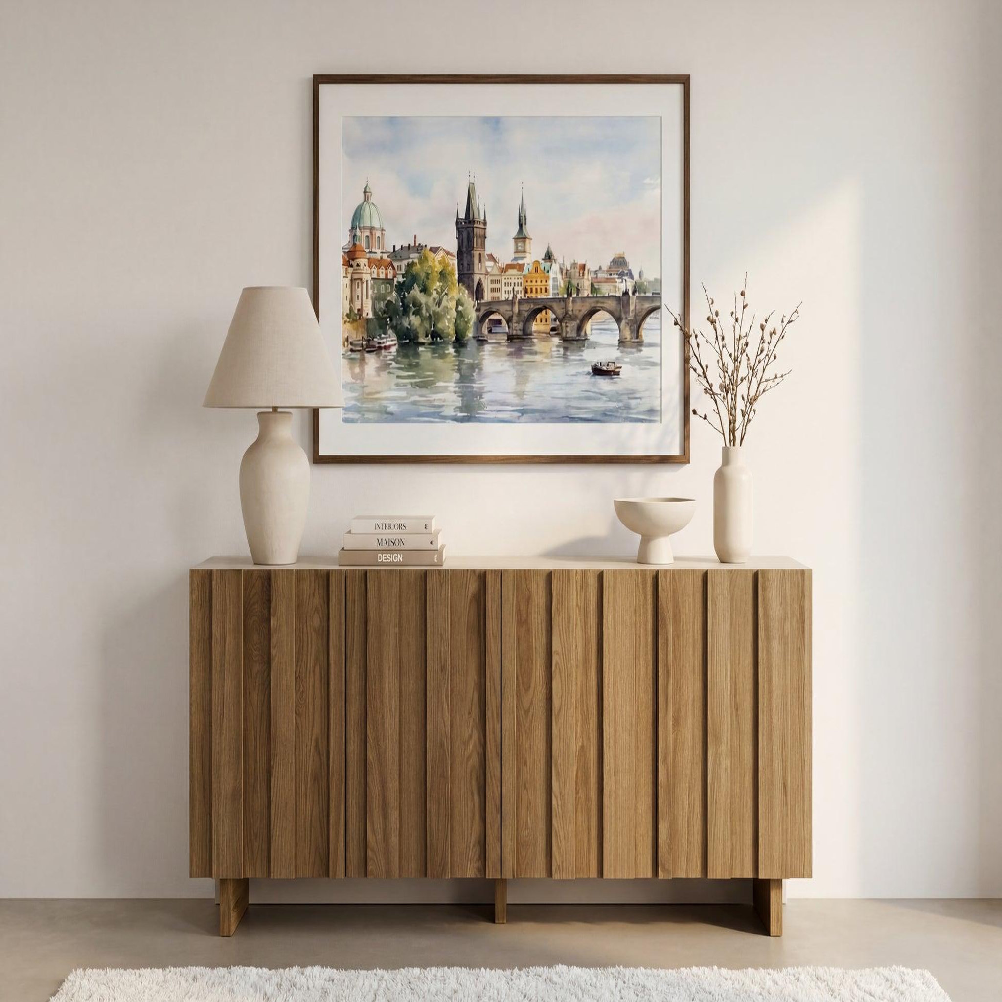 Voir la diapositive 2 : CASANOVA PARIS Perla - buffet 180cm en mdf chêne foncé